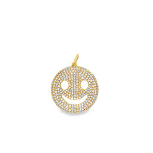 Load image into Gallery viewer, 14kg and White Diamond Smiley Face Emoji Pendant
