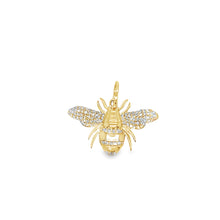 Load image into Gallery viewer, 14kg and White Diamond Bee Pendant
