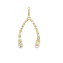 Load image into Gallery viewer, 14kg and Diamond Wishbone Pendant
