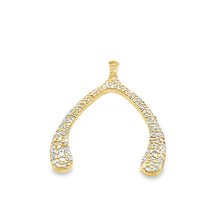 Load image into Gallery viewer, 14kg and Diamond Wishbone Pendant

