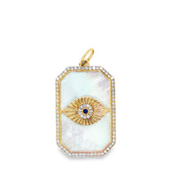 Load image into Gallery viewer, 14kg Mother Of Pearl and Evil Eye Dog Tag
