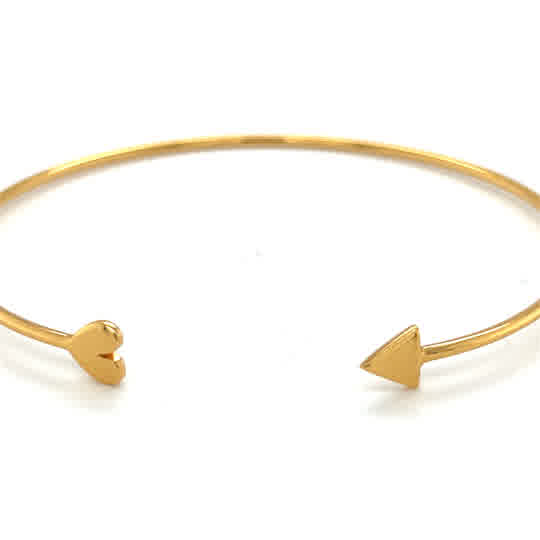 14kg Dipped Heart Arrow Bracelet
