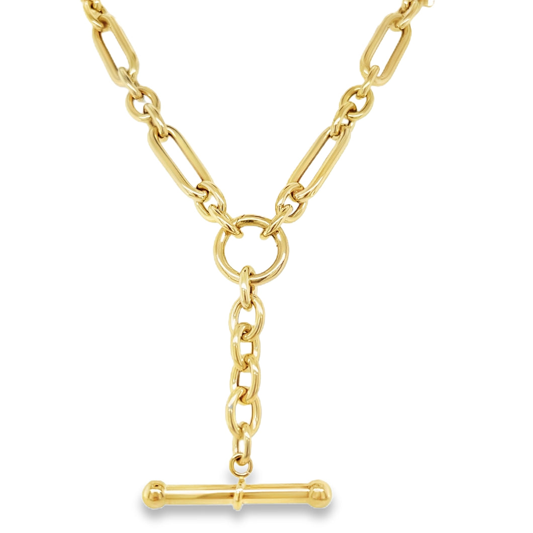 14kg Mixed Oval Link Toggle Necklace