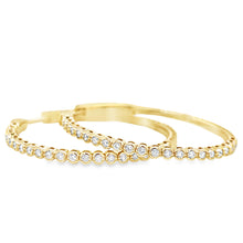 Load image into Gallery viewer, 18kg Large Bezel-set Diamond Hoop Earrings
