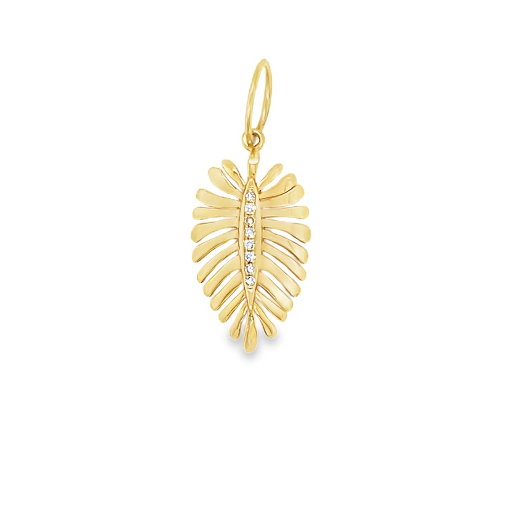 14kg and Diamond Palm Leaf Pendant