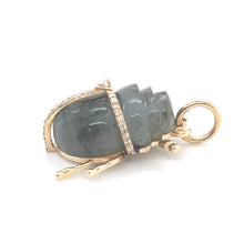 Load image into Gallery viewer, 14kg Diamond and Carved Labradorite Scarab Pendant

