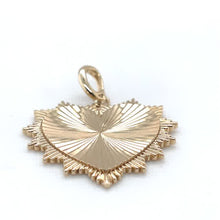 Load image into Gallery viewer, 14kg Etched Heart w Clasp Bail
