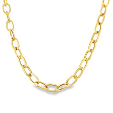 Load image into Gallery viewer, 14kg Squared off Oval Necklace
