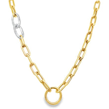 Load image into Gallery viewer, 14kg Oval and Diamond Necklace
