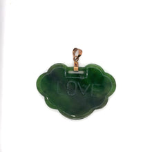 Load image into Gallery viewer, 14kg filled and Jade Large Carved Love Pendant
