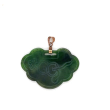 Load image into Gallery viewer, 14kg filled and Jade Large Carved Love Pendant
