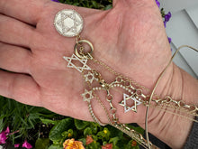 Load image into Gallery viewer, 14kg and diamond Star of David Pendant
