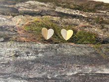 Load image into Gallery viewer, 14kg half heart and diamond earrings
