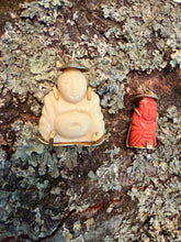 Load image into Gallery viewer, Vintage White Bone and Gold Buddha
