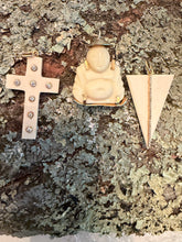 Load image into Gallery viewer, Vintage White Bone and Gold Buddha
