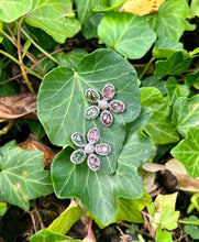 Load image into Gallery viewer, Tourmaline and Diamond Flower Earrings

