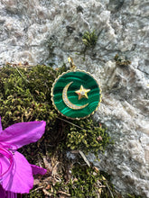 Load image into Gallery viewer, 14kg Malachite Star Moon Pendant
