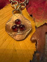 Load image into Gallery viewer, 18kg French Garnet and Diamond Trefoil Pendant/Brooch
