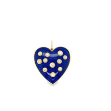 Load image into Gallery viewer, 14kg Lapis Heart with Bezel Set Diamonds
