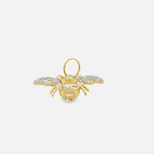 Load image into Gallery viewer, 14kg and White Diamond Bee Pendant
