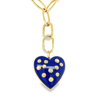 Load image into Gallery viewer, 14kg Lapis Heart with Bezel Set Diamonds
