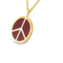 Load image into Gallery viewer, 14kg and Carnelian Peace Sign Pendant
