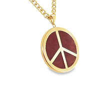 Load image into Gallery viewer, 14kg and Carnelian Peace Sign Pendant
