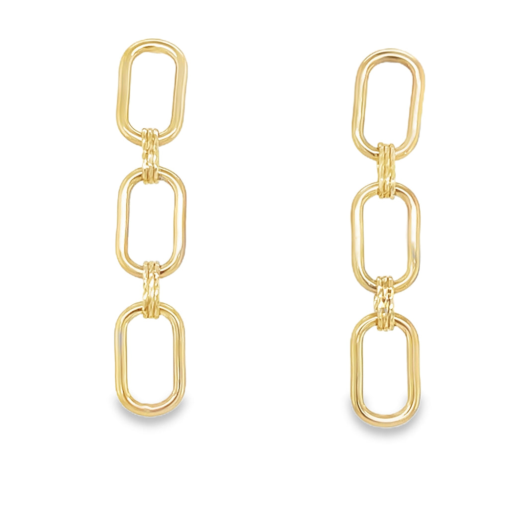 14kg Triple Loop Drop Earrings
