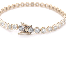 Load image into Gallery viewer, 14kg and White Diamond Bezel Set Tennis Bracelet
