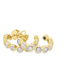 Load image into Gallery viewer, 14kg Medium Bezel Set Diamond Hoops
