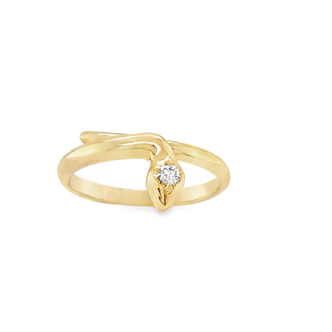 14kg Snake Ring with Diamond Head