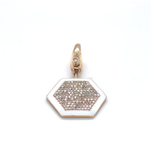 Load image into Gallery viewer, 14kg Diamond and White Enamel Hexagon Pendant
