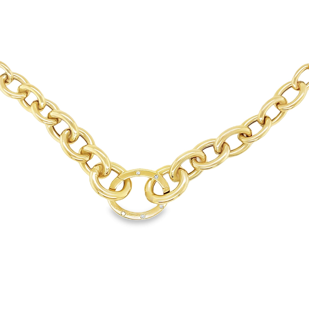 14kg open Circle Necklace with Circle Diamond Pendant Holder