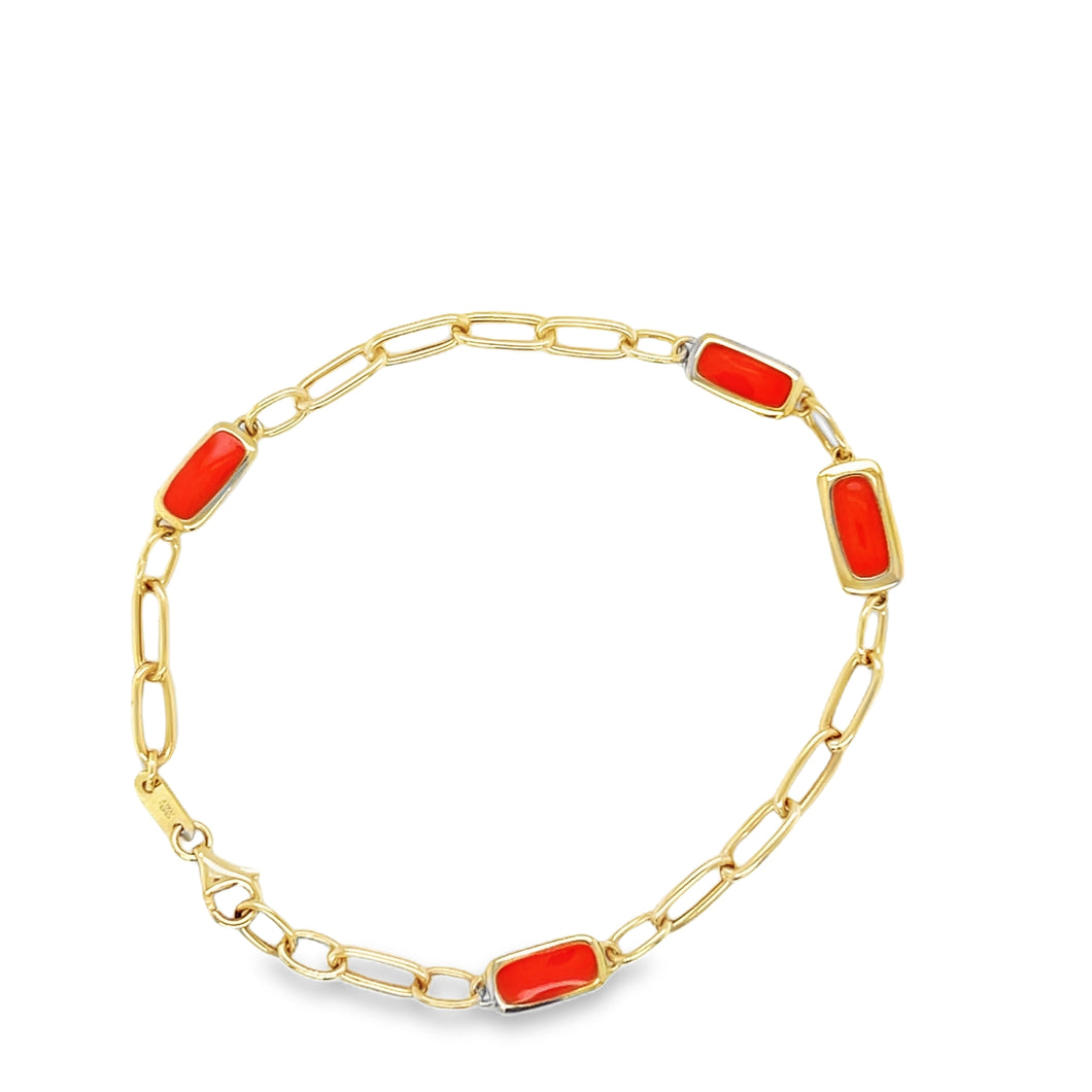 14kg and orange enamel bracelet