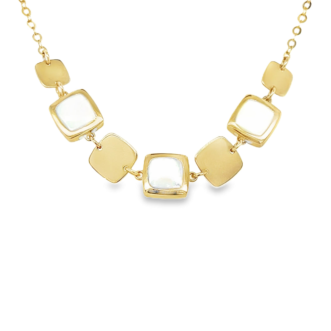 14kg and White Enamel Necklace