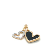 Load image into Gallery viewer, Two Heart Diamond &amp; Onxy Hearts
