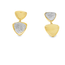 Load image into Gallery viewer, 14kg Inverted Diamond and Gold Triangle Earrings
