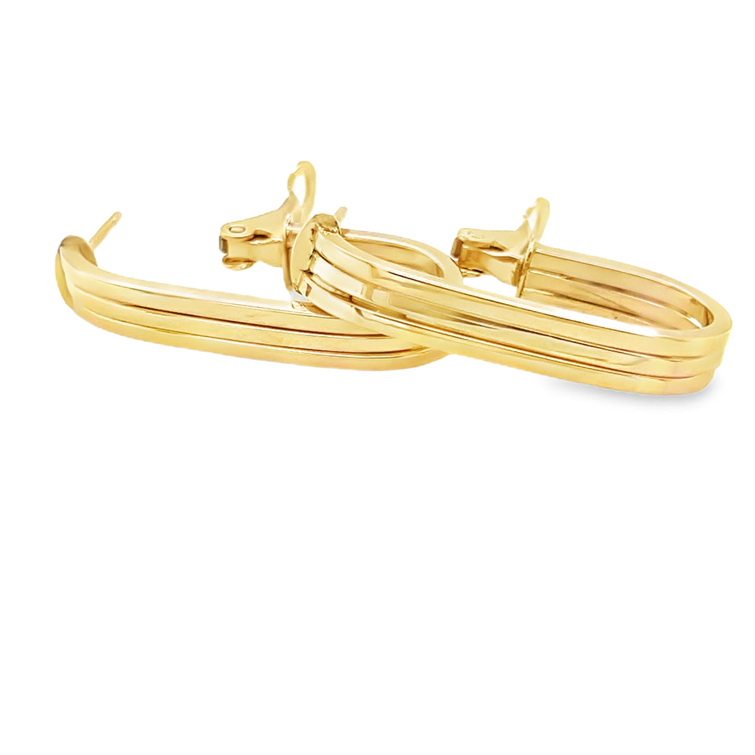 14kg Triple Layer Oval Hoop Earrings