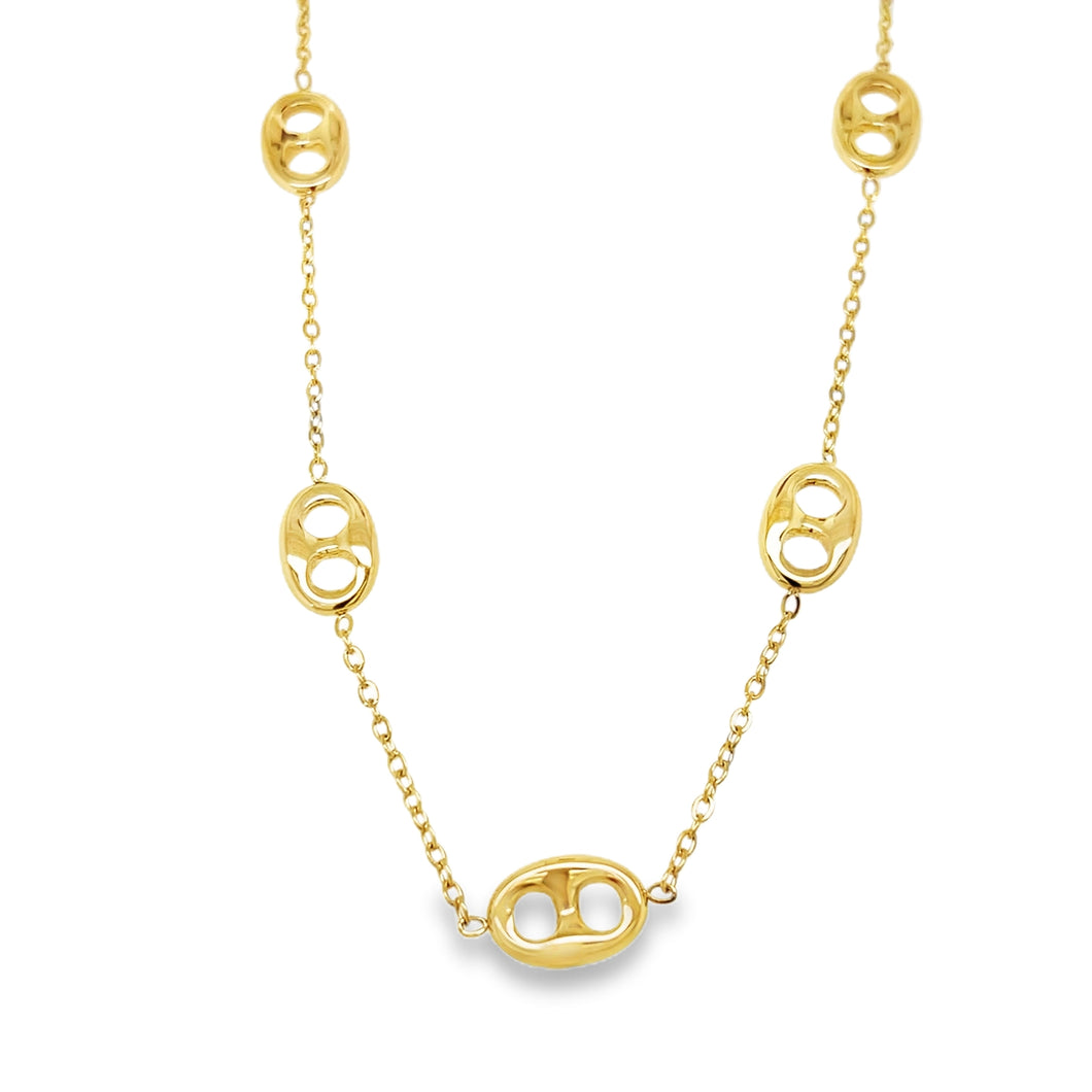 14k gold dipped Spaced Mariner link Necklace