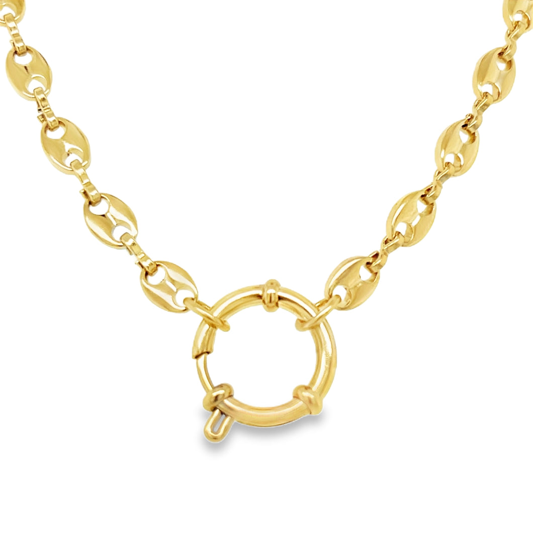 14kg dipped Mariner Pendant Clasp Necklace