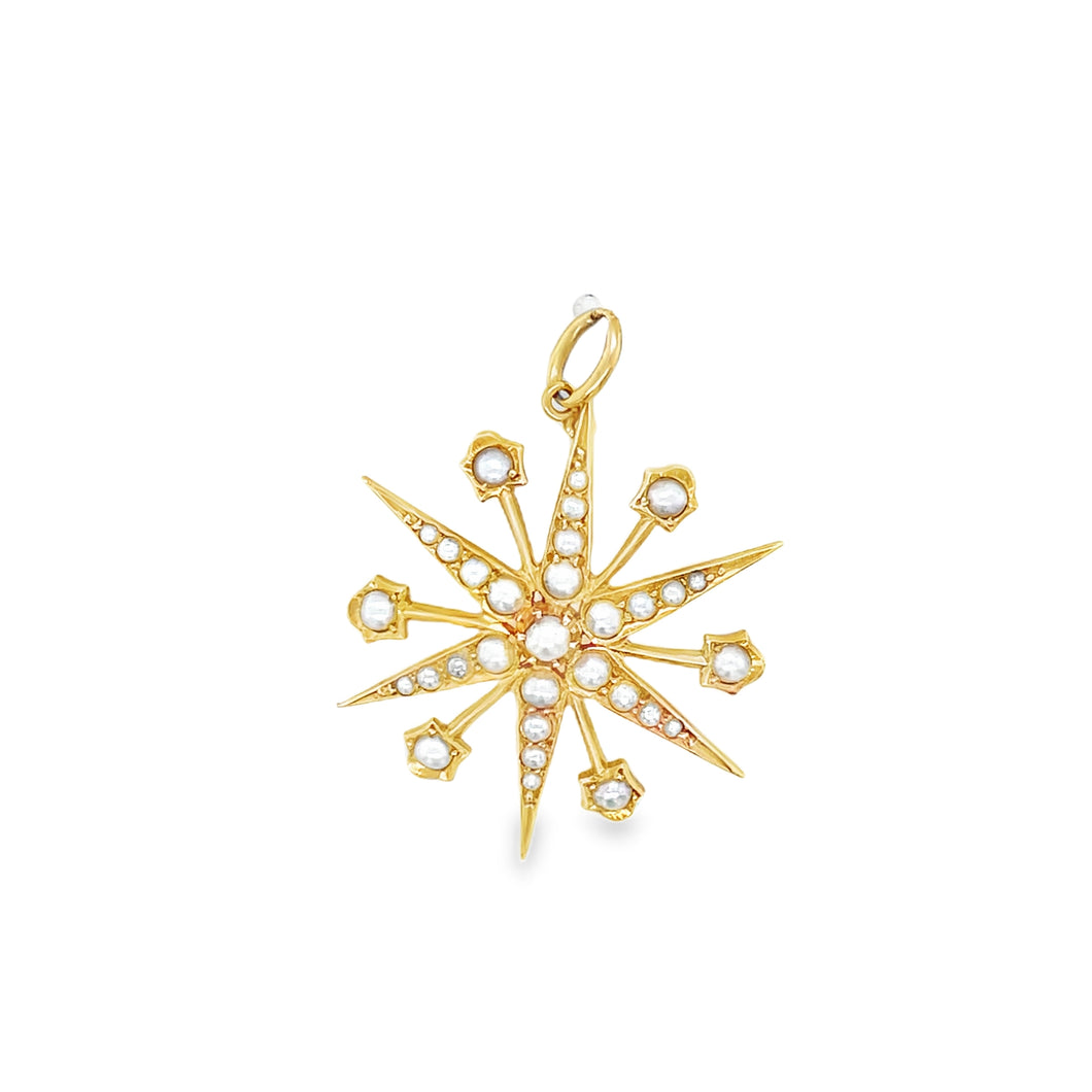 18 Vintage Pearl Starburst Pendant