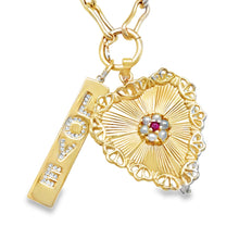 Load image into Gallery viewer, 14kg LOVE Elongated Bar Pendant
