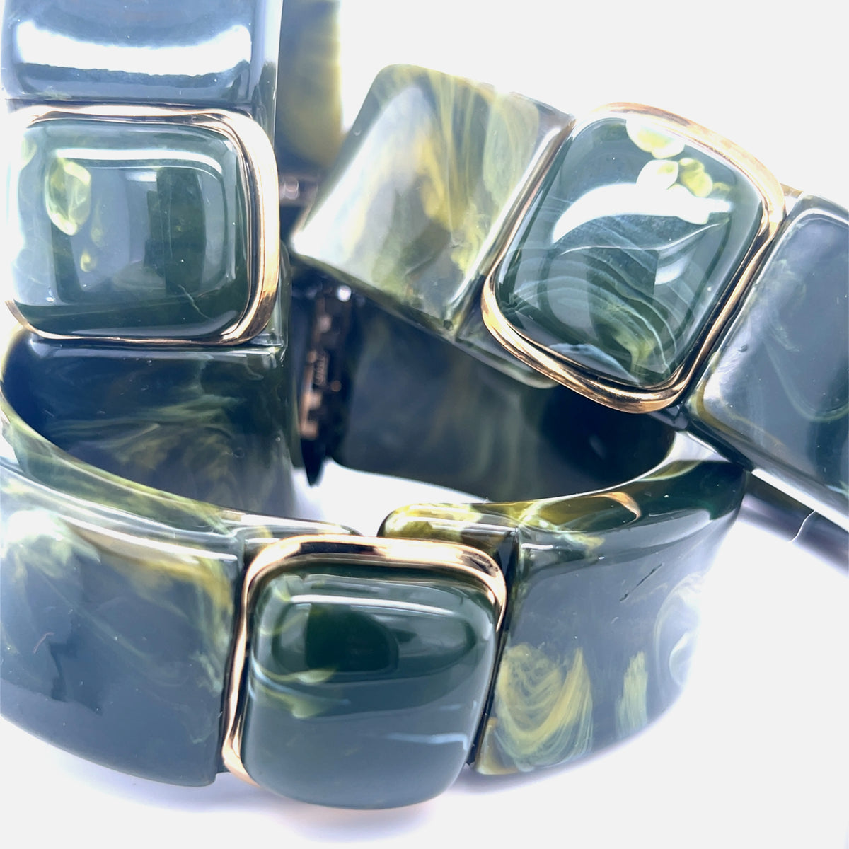 Green Marble Resin Bangles – FFJ LLC