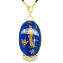 Load image into Gallery viewer, 24kg Lapis and Diamond Roman Woman Pendant
