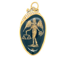 Load image into Gallery viewer, 24kg Gold Green Quartz and Diamond Nike Angel Pendant
