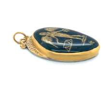 Load image into Gallery viewer, 24kg Gold Green Quartz and Diamond Nike Angel Pendant
