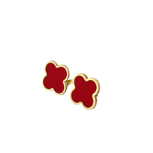 Load image into Gallery viewer, 14kg Lapis or Carnelian Large Clover Earrings
