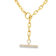 Load image into Gallery viewer, 14kg Oval Link Necklace with Diamond Toggle
