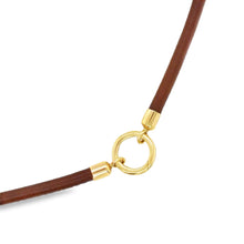 Load image into Gallery viewer, 14kg and Brown Leather Necklace
