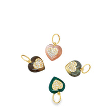 Load image into Gallery viewer, 14kg Petite Semi-precious Stone Hearts with Diamond Heart Center
